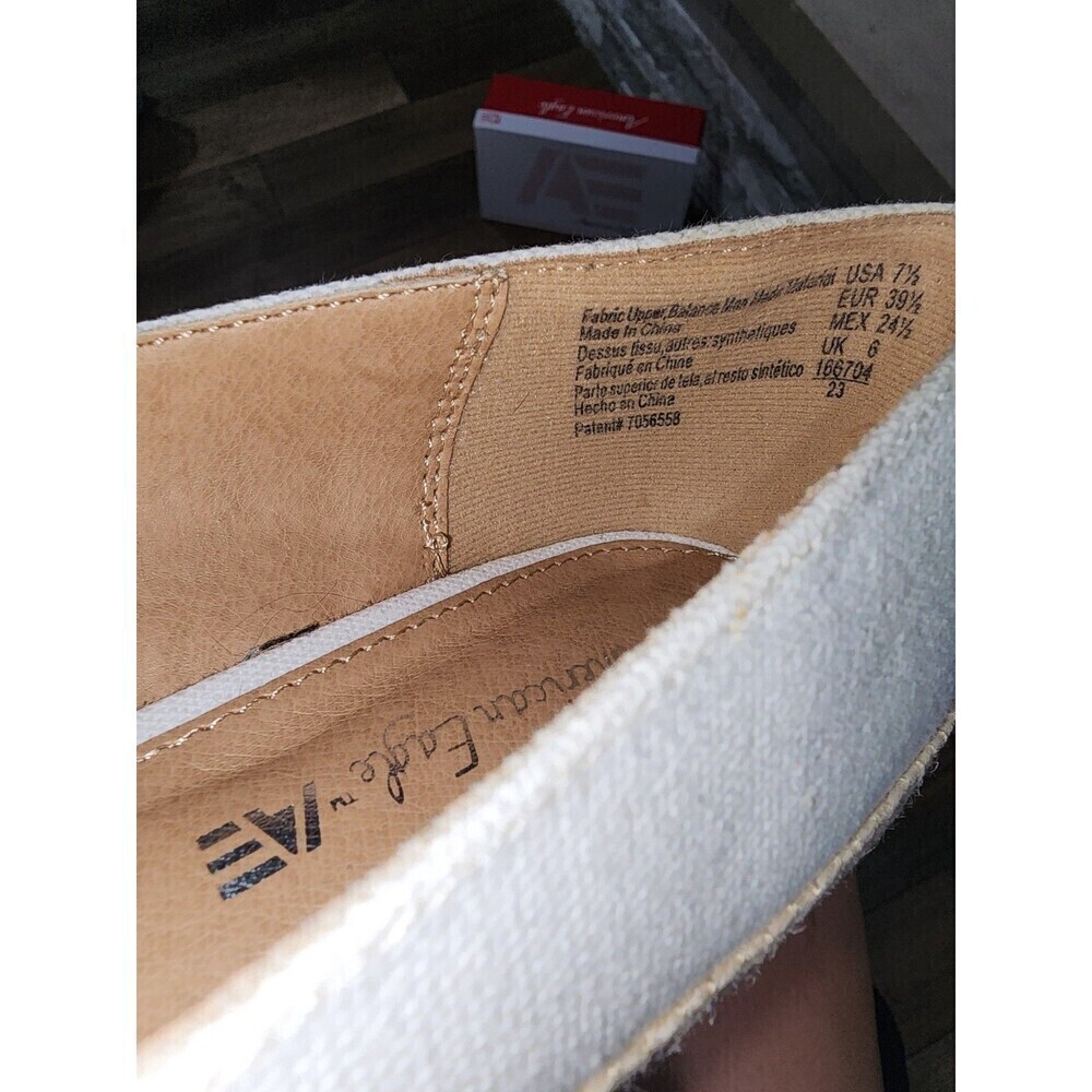 NEW American Eagle Heels Womens 7.5  ELLA White Pump Slip On 166704 White Fabric - Picture 9 of 9